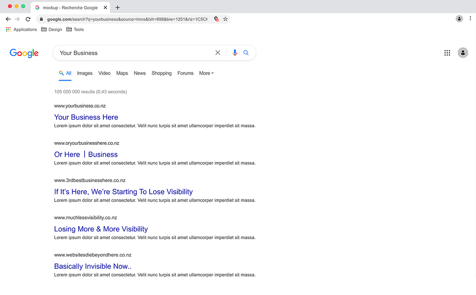 Google Search Results page example