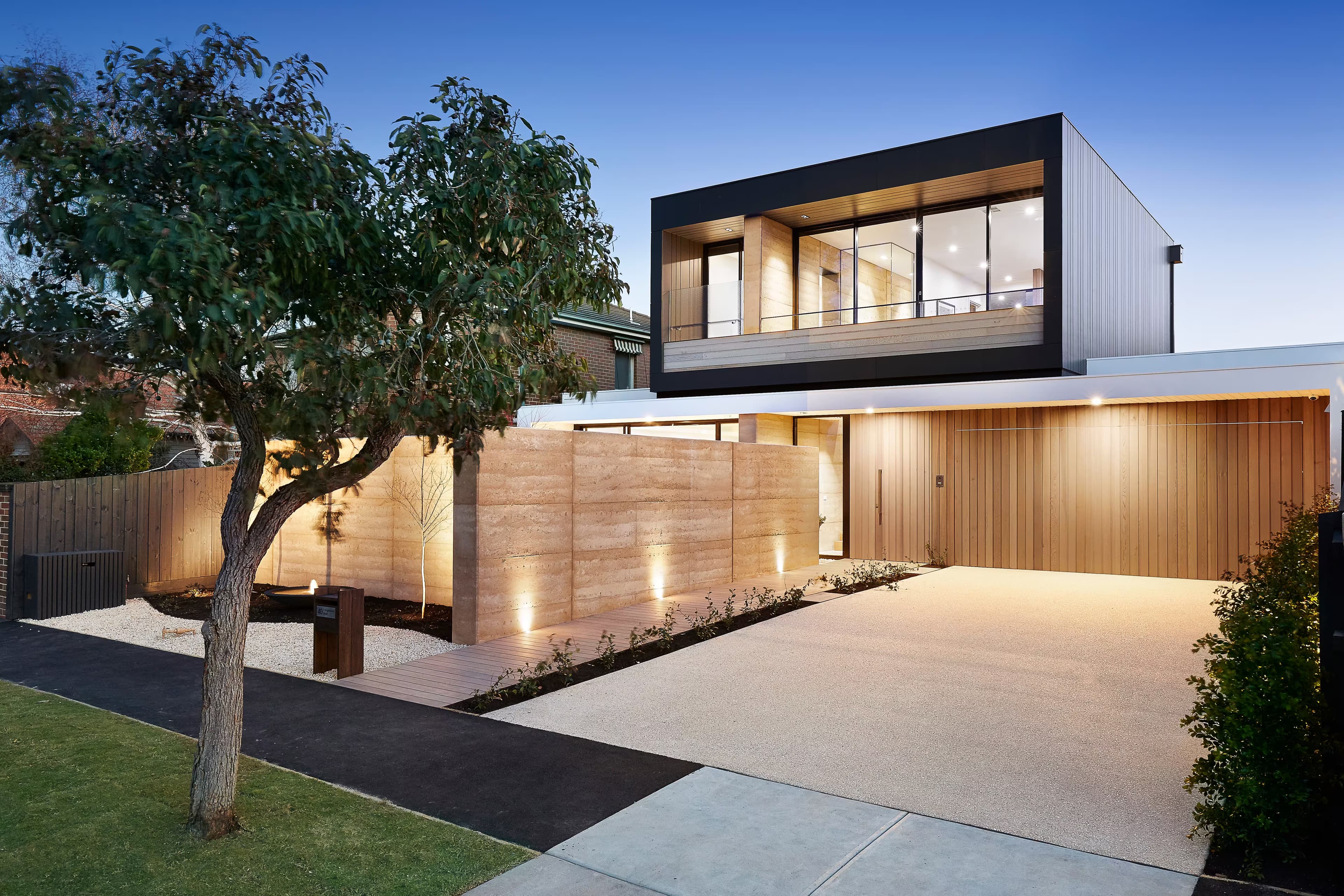 Architecturally designed home from street view